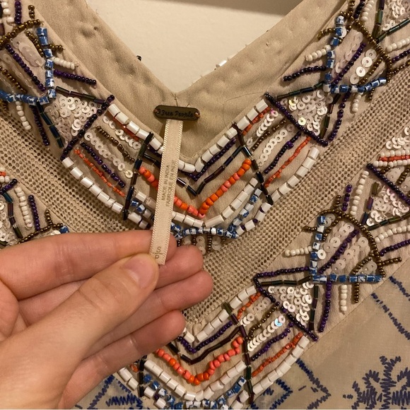 Free People Ancient Mystery Beaded Shift Dress Small - Picture 7 of 10